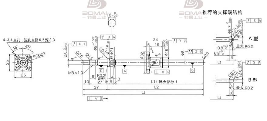 KURODA GP081FDS-AAFR-0170B-C3F 黑田丝杆替换尺寸视频